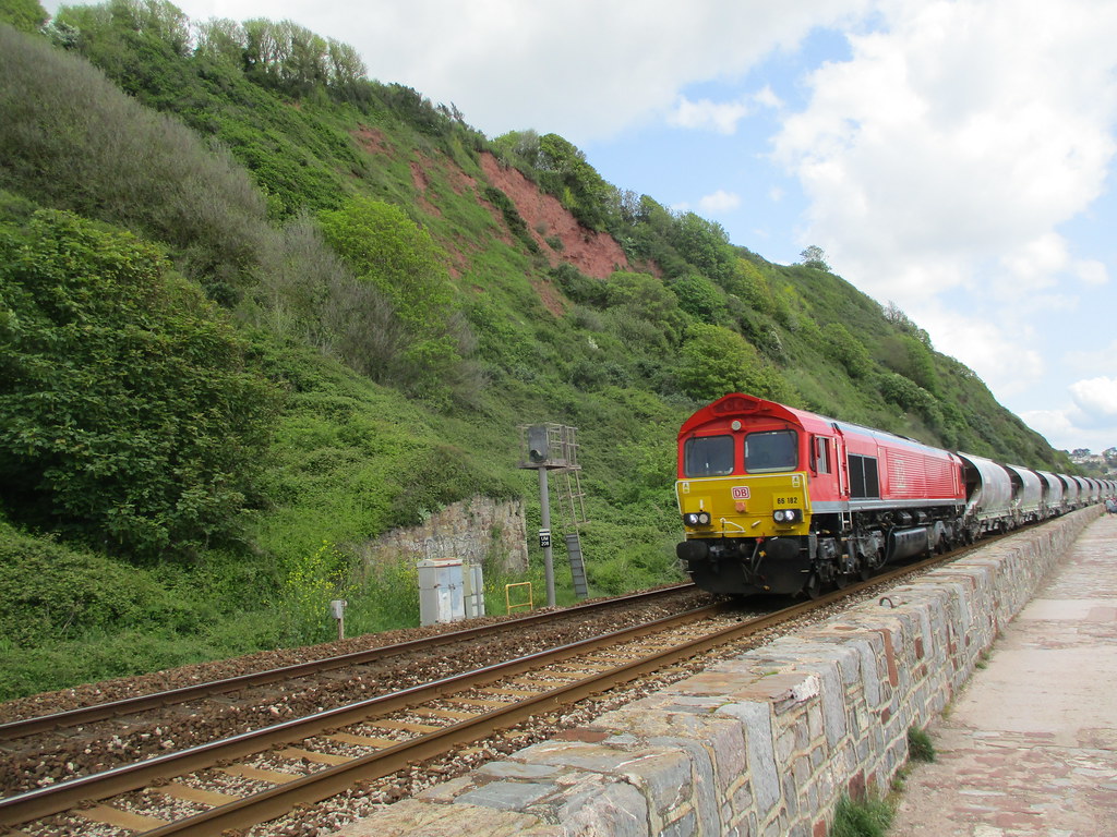 Teignmouth Imerys Train Frontage Rattling through. Tim Jenkinson