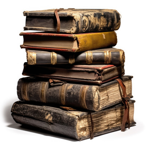 stack of vintage books Artwork created by Midjourney from … Flickr