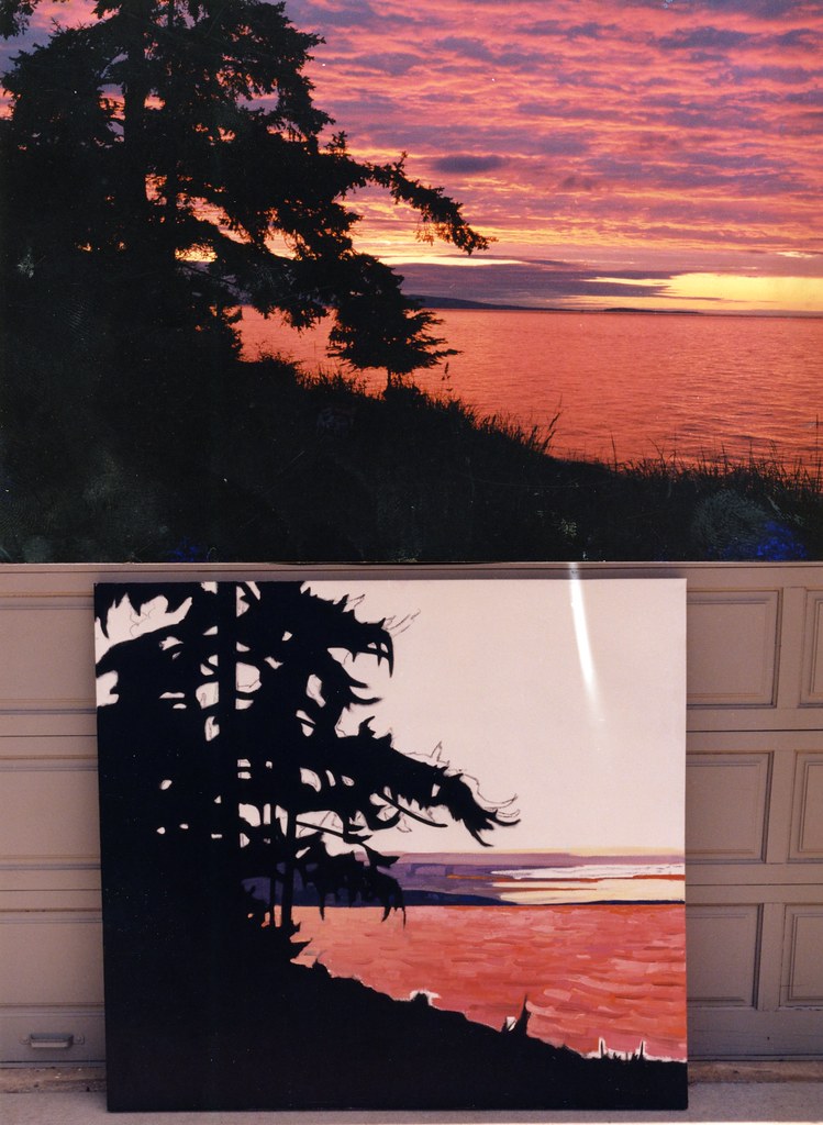 Point Mercer Sunset, Qualicum Beach 50" x 55" oil by Keith… Flickr