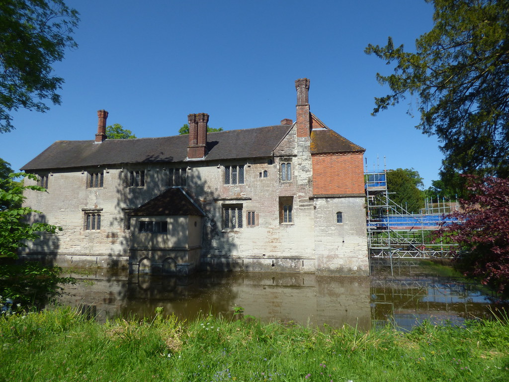 Scaffolding over the moat to Baddesley Clinton house Flickr