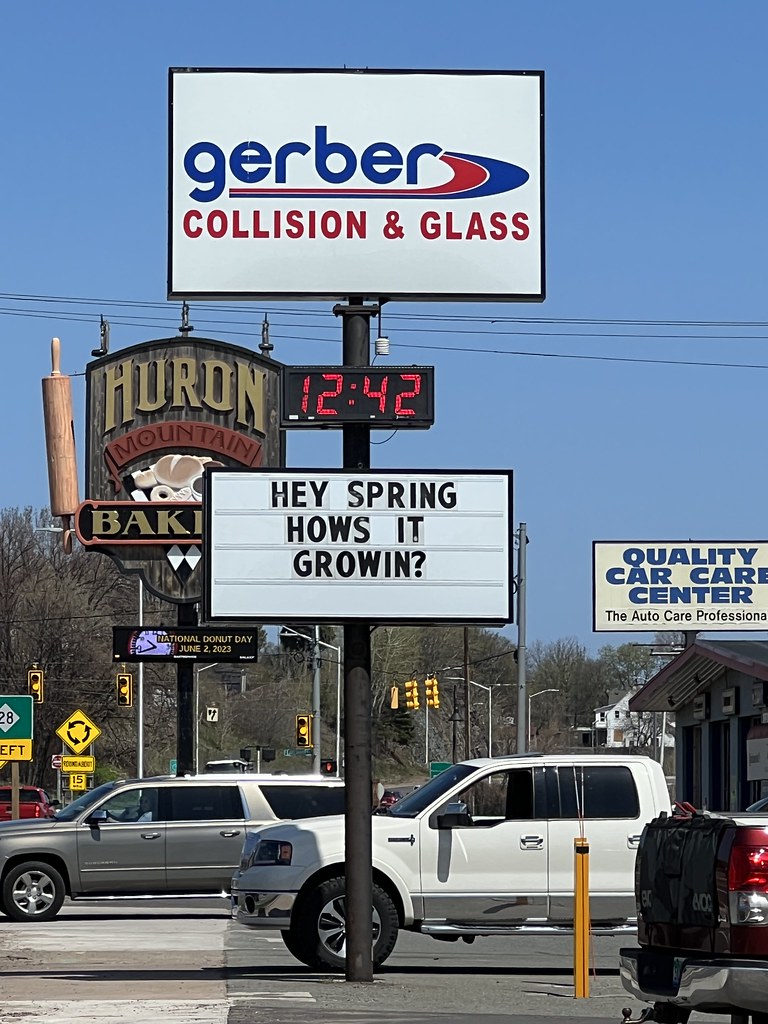 Hey Spring! How’s it Growing? The Sign at Gerber Auto Glas… Flickr