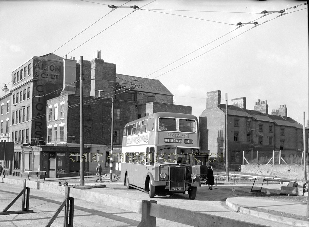 Canning Circus, Nottingham, 1960 Barton 739 negotiating ro… Flickr