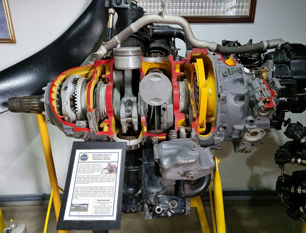 Pratt & Whitney R-1830-4 Twin Wasp Engine - Sectioned. | Flickr