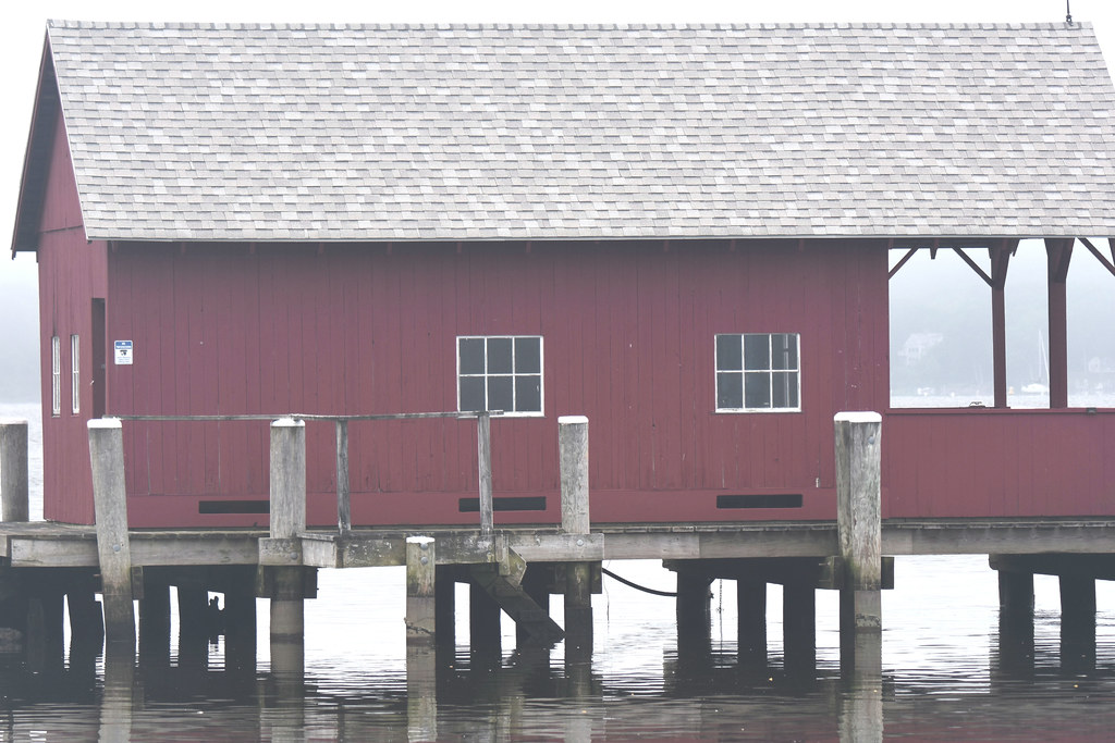 Boat house over the river. Elys Ferry Rd, Old Lyme. Flickr