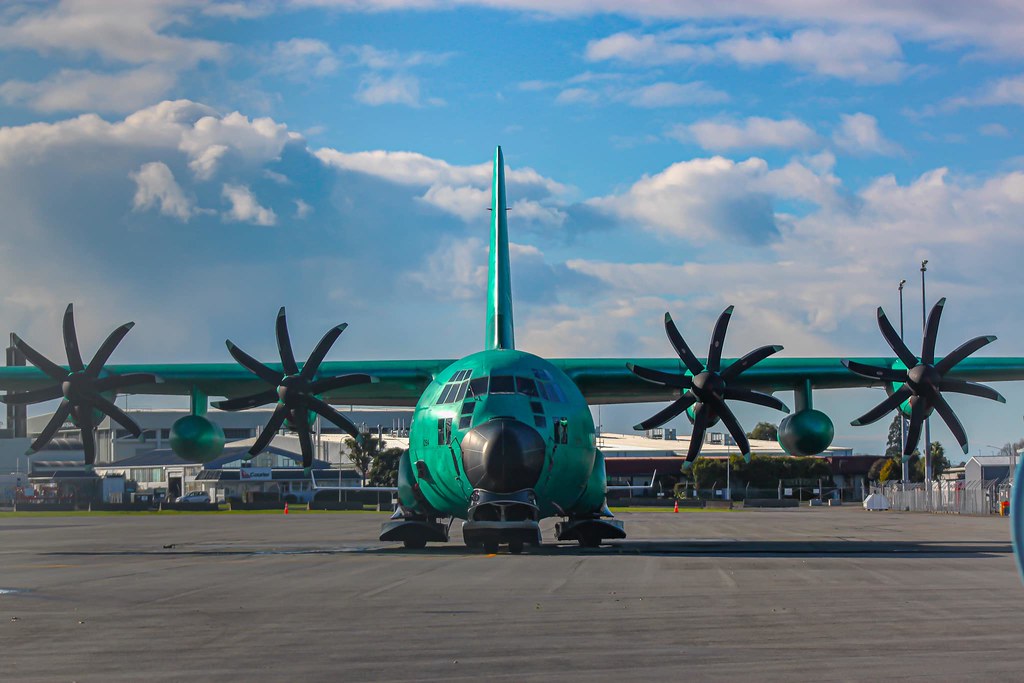 Paintstripped LC130 spotted in Christchurch Wings Over New Zealand