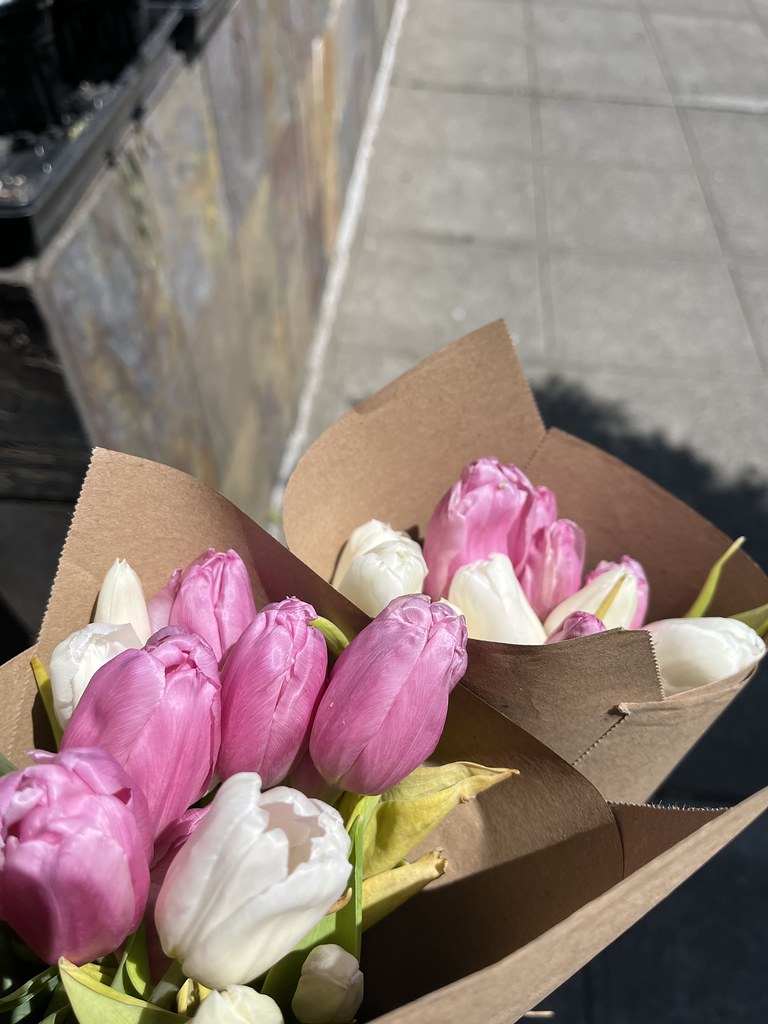 Spring flowers in brown paper for research symposium girl… Flickr