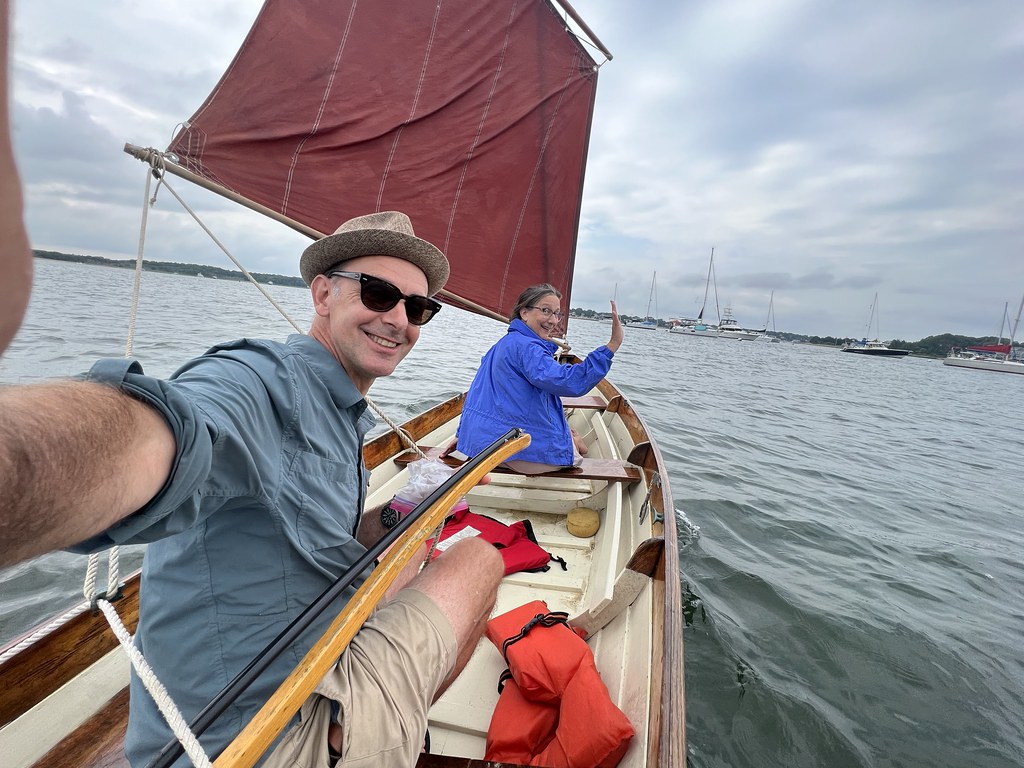 Sailing around Red Brook Harbor today in Cataumet Waxwing Bag Co