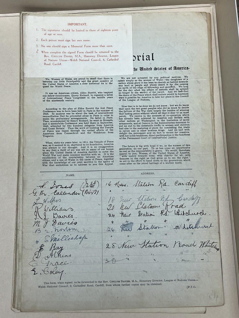Petition Signatories 1923 Welsh Women's Peace Appeal to … Flickr