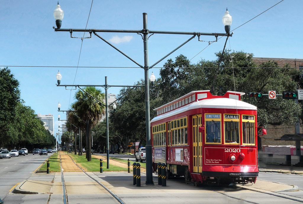 Canal St New Orleans. The red Canal Streetcar Line takes l… Flickr