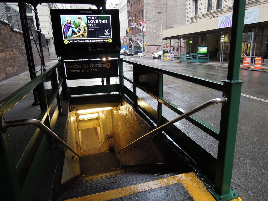 Looking down into the yellow lights in the Rector Street S… Flickr
