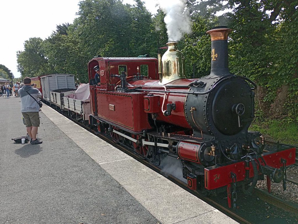 Port Erin No 4 Loch arrives with the mixed freight train