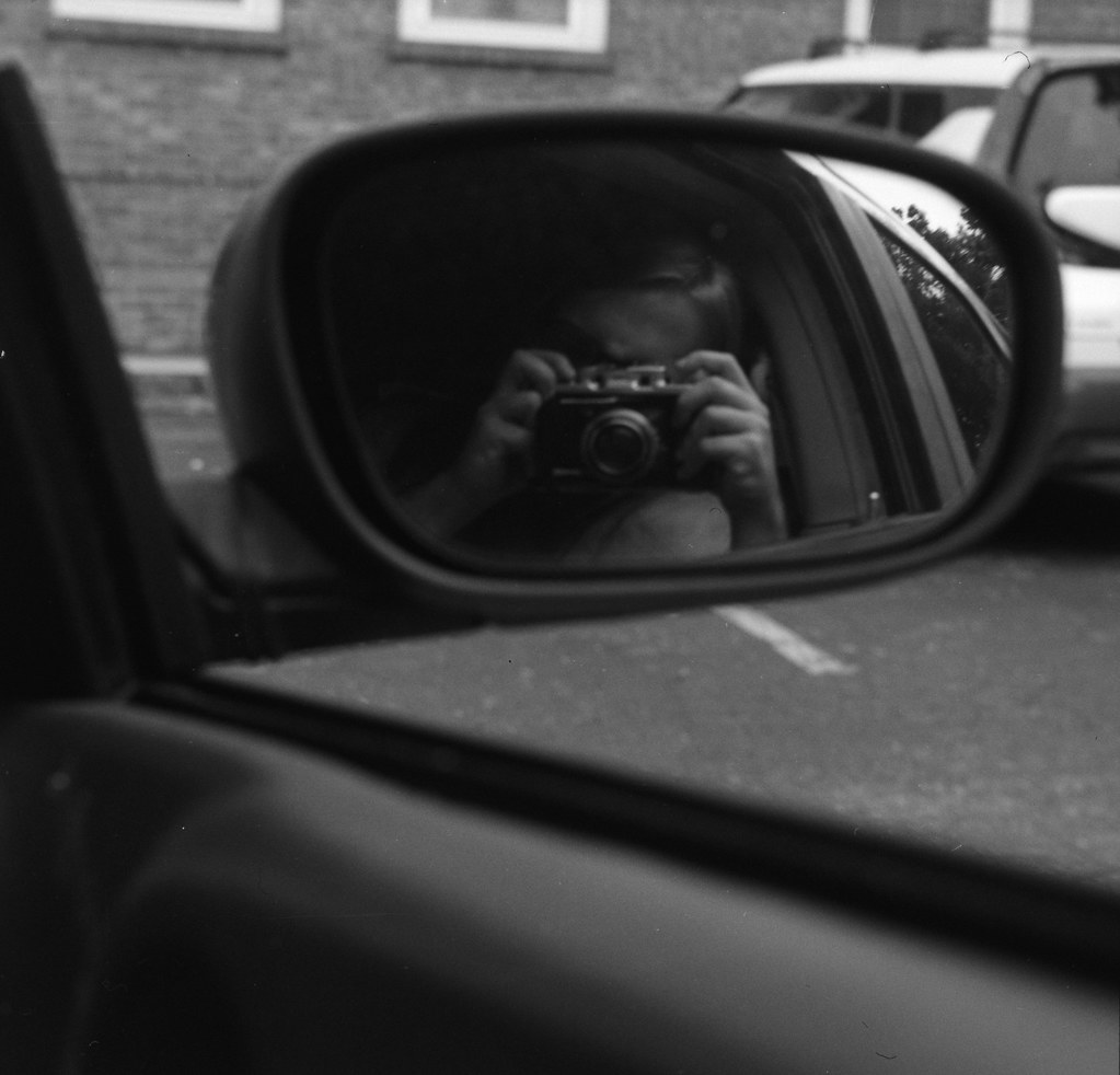 Through a Rear View Mirror Louisville, KY Ilford Delta 100… Flickr