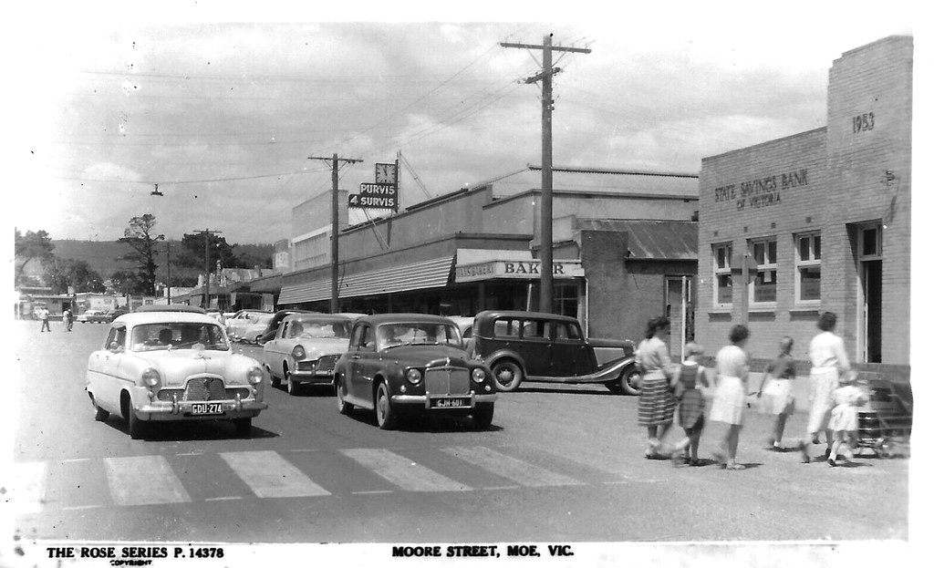 Moore Street, Moe, Victoria 1963 a photo on Flickriver