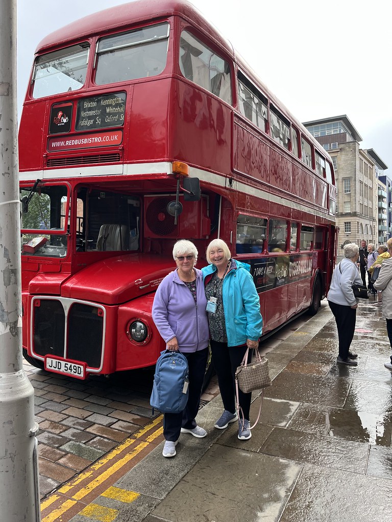 Zelda and Pam with the Red Bus Bistro in Glasgow Wells Gray Tours