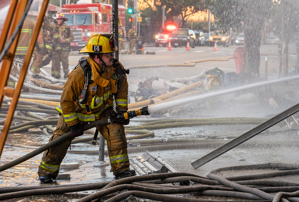 Downtown LA Firefighters Battle Intense Flames Fueled by T… Flickr