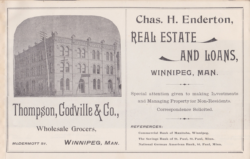 Main Street Views Winnipeg, Manitoba 1892 ADVERTISING Thom… Flickr