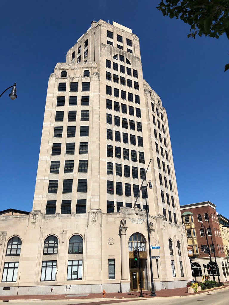 Elgin Tower in downtown Elgin A bright late summer afterno… Flickr