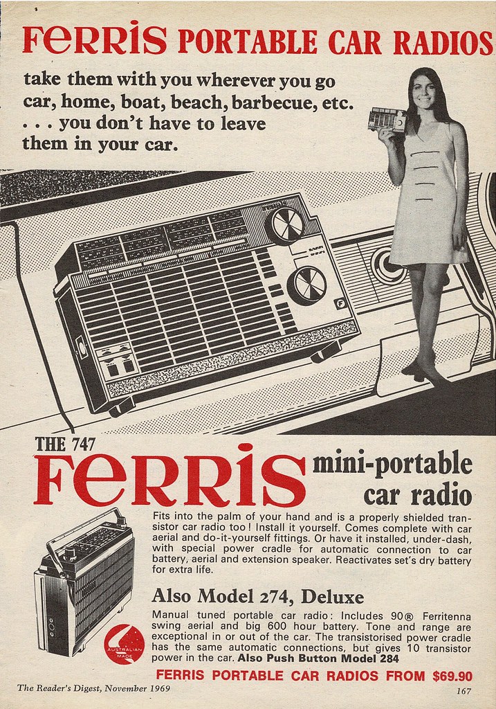 1969 Ferris Mini Portable Car Radio Aussie Original Magazi… Flickr