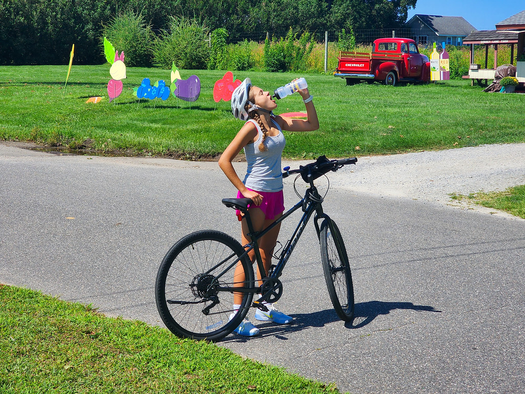 Water Break On our bike ride from Mattituck to East Marion… Joe