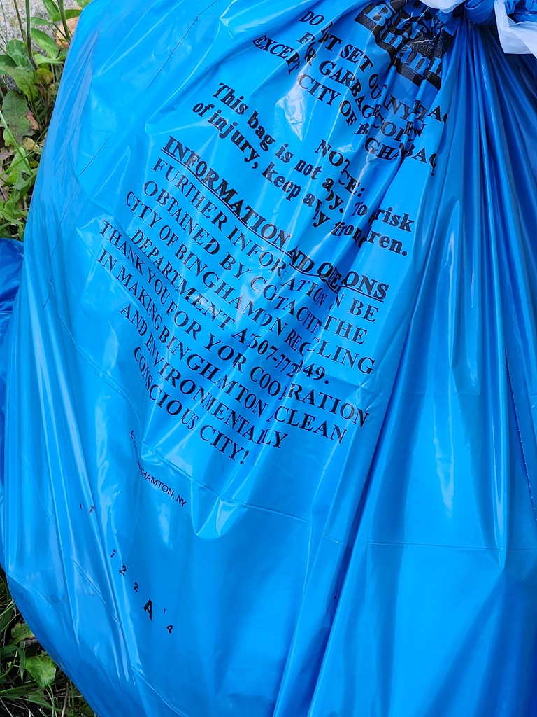 BINGHAMTON USES BLUE CITY TRASH BAGS A 6Word story for Fl… Flickr