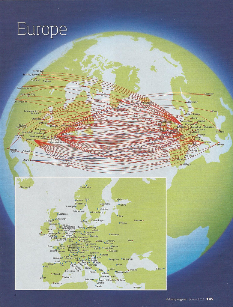 Delta Airlines route map (Europe) January 2011 mpar21 Flickr