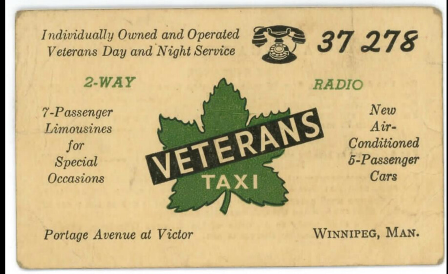 Vintage Veterans Taxi business card. Jerry Olenko Flickr