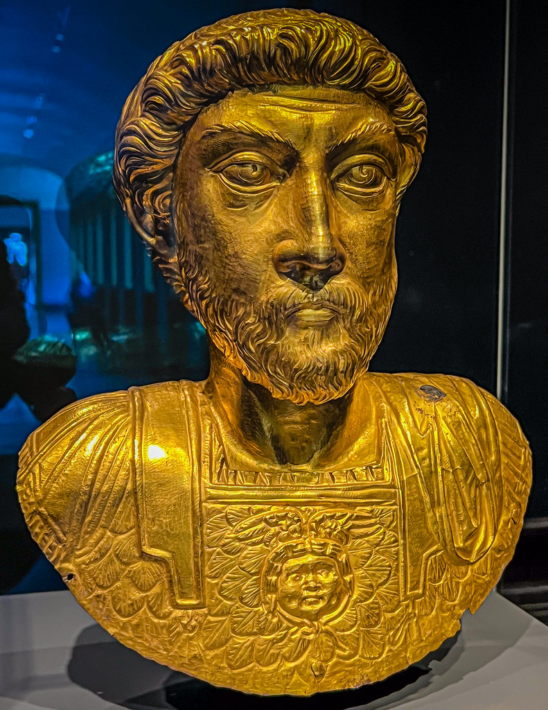 Ancient Roman gold bust of Marcus Aurelius 161180 AD at t… Flickr
