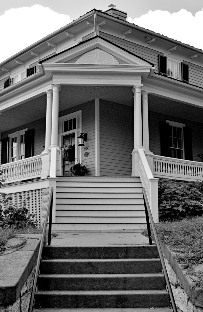 204 Church Street Facade Steps B&W Historic Staunton Foundation Flickr