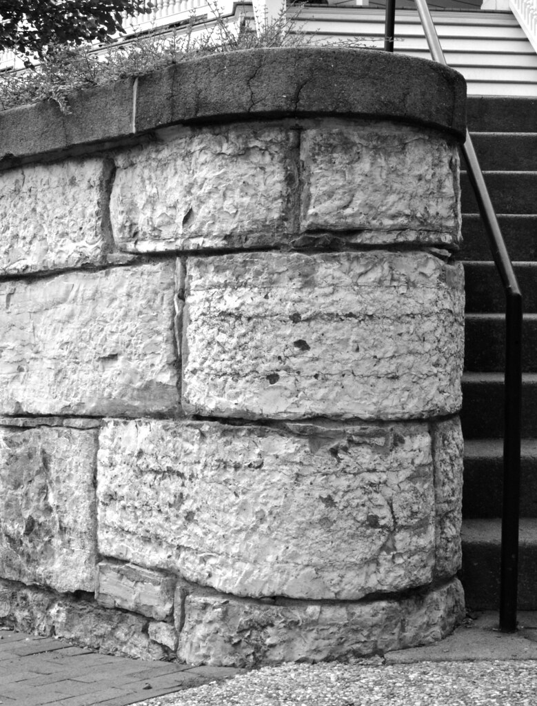 204 Church Street Stone Newel B&W Historic Staunton Foundation Flickr