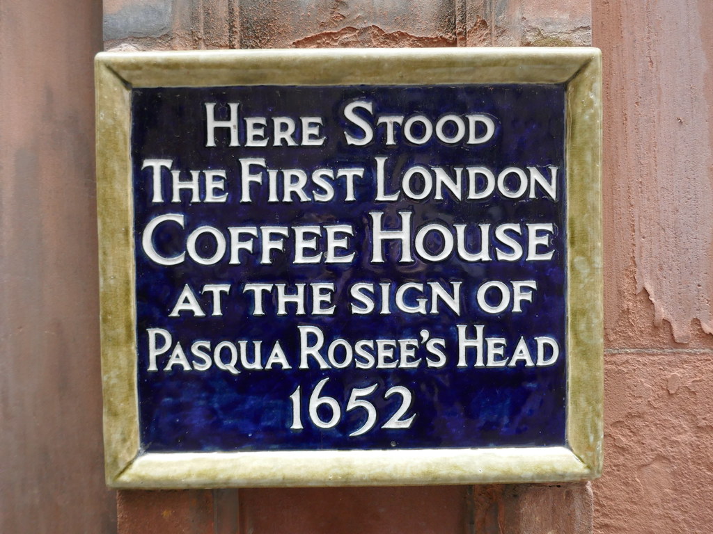 Here stood the first London coffee house, City of London Flickr