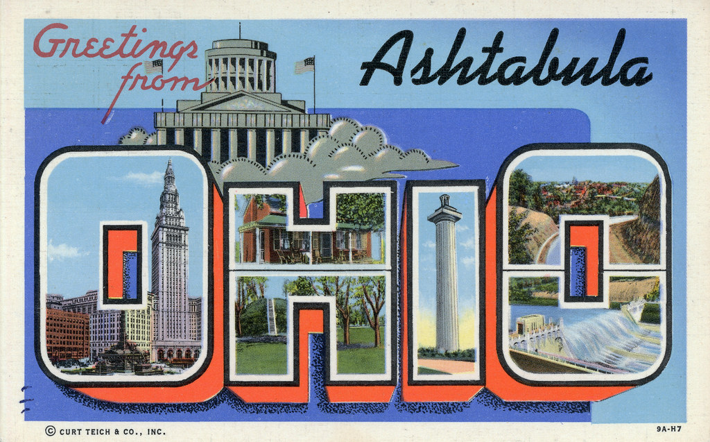 Greetings From Ashtabula Ohio Curt Teich Genuine Curteich… Flickr