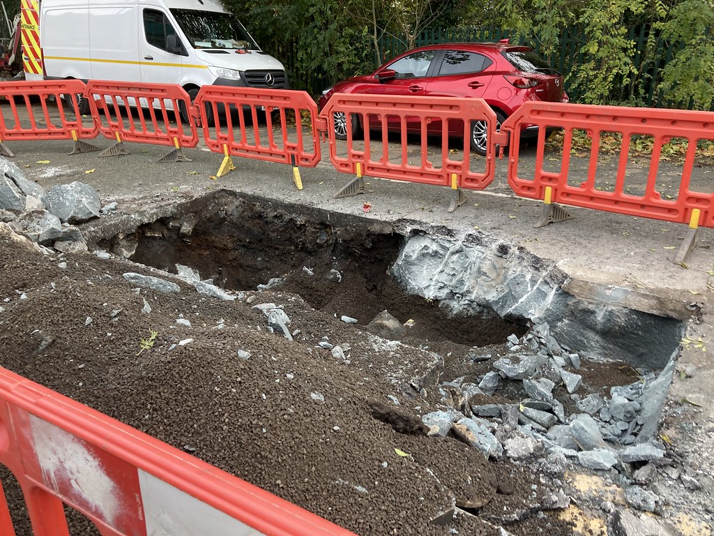 Railway Road, Urmston ongoing roadworks Anthony Shaw Flickr