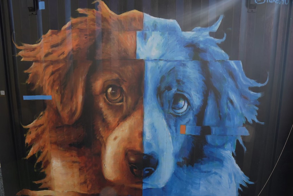 Langford Station painting on a kiosk wall Glenn Sauer Flickr