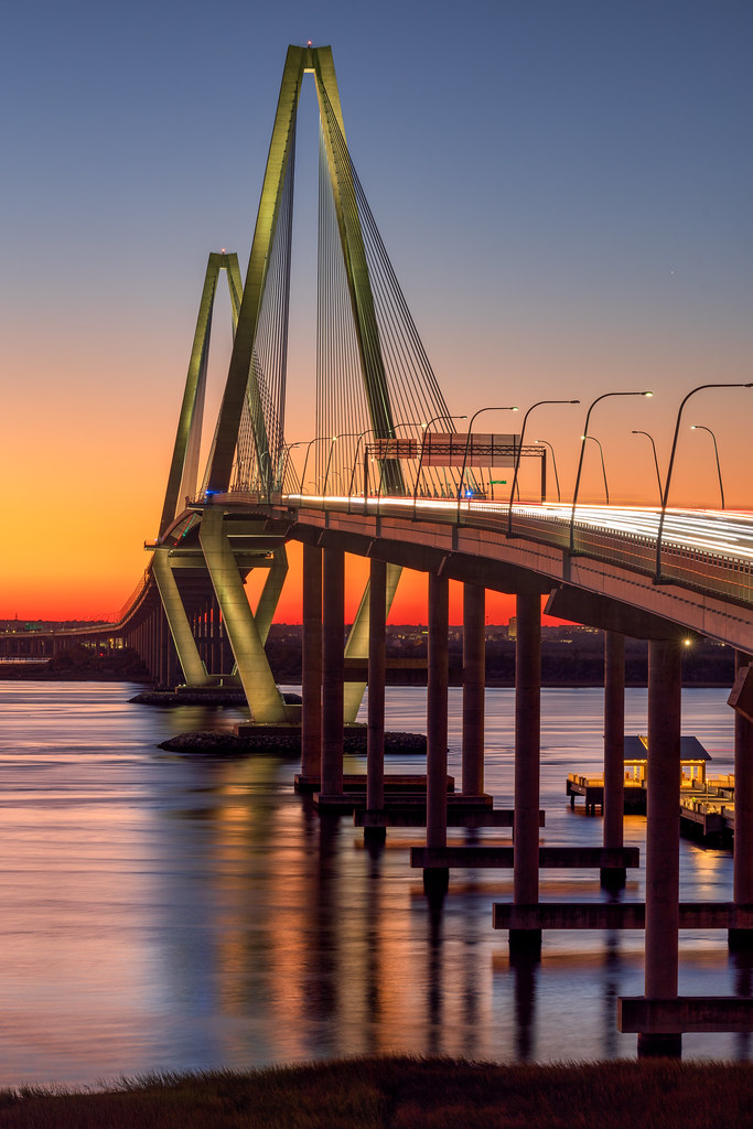 Sunset at the Ravenel Bridge View of the Ravenel Bridge ac… Flickr
