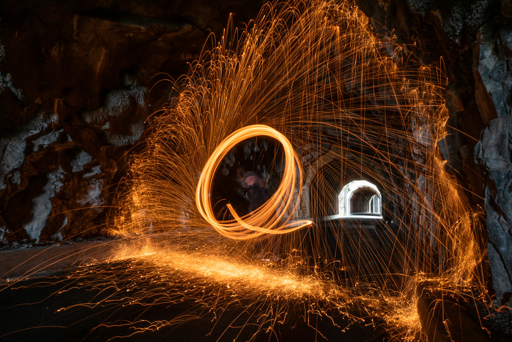 DSC_6094.jpg Steel wool fun in the Mosier tunnels. Histori… Flickr