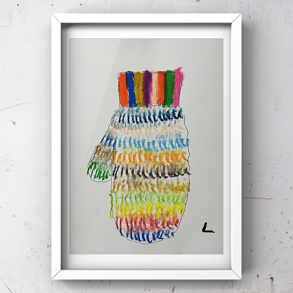 gloves I painting with oil pastels. Lion cider Flickr