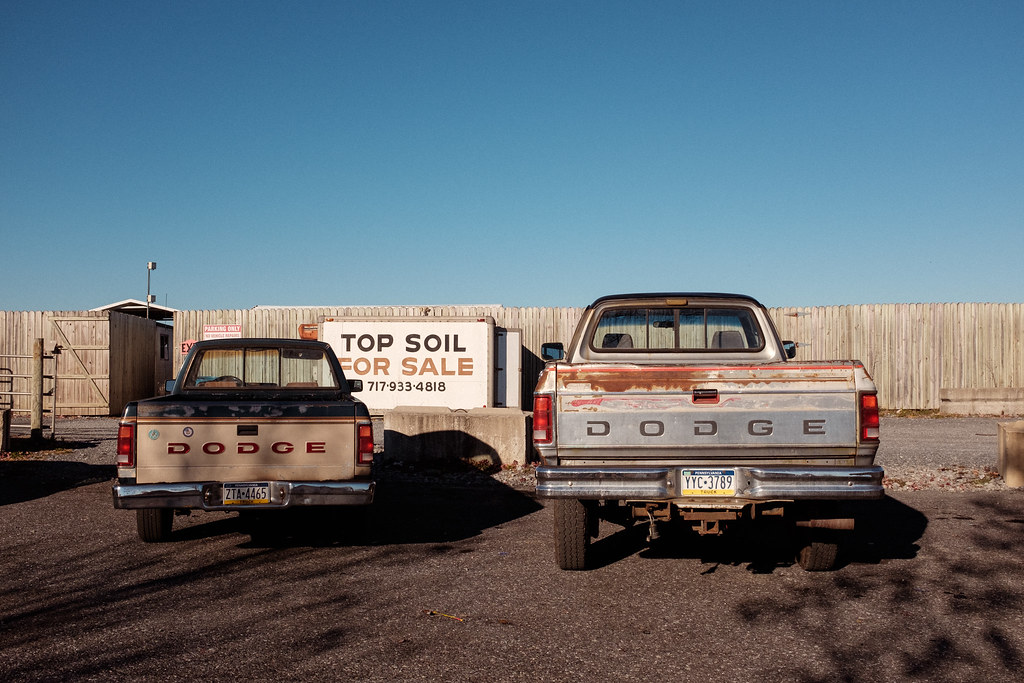 Dodge trucks in the junkyard parking lot, Myerstown PA 202… Flickr