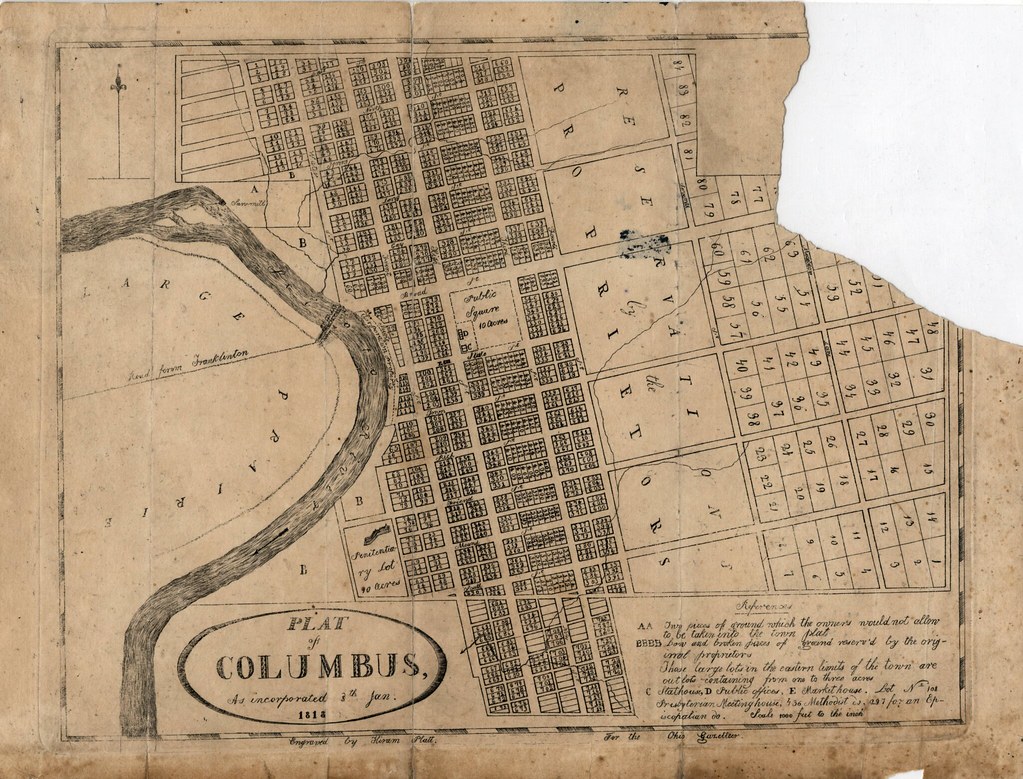 View of Downtown Columbus, Ohio The 1818 plat map of Colum… Flickr