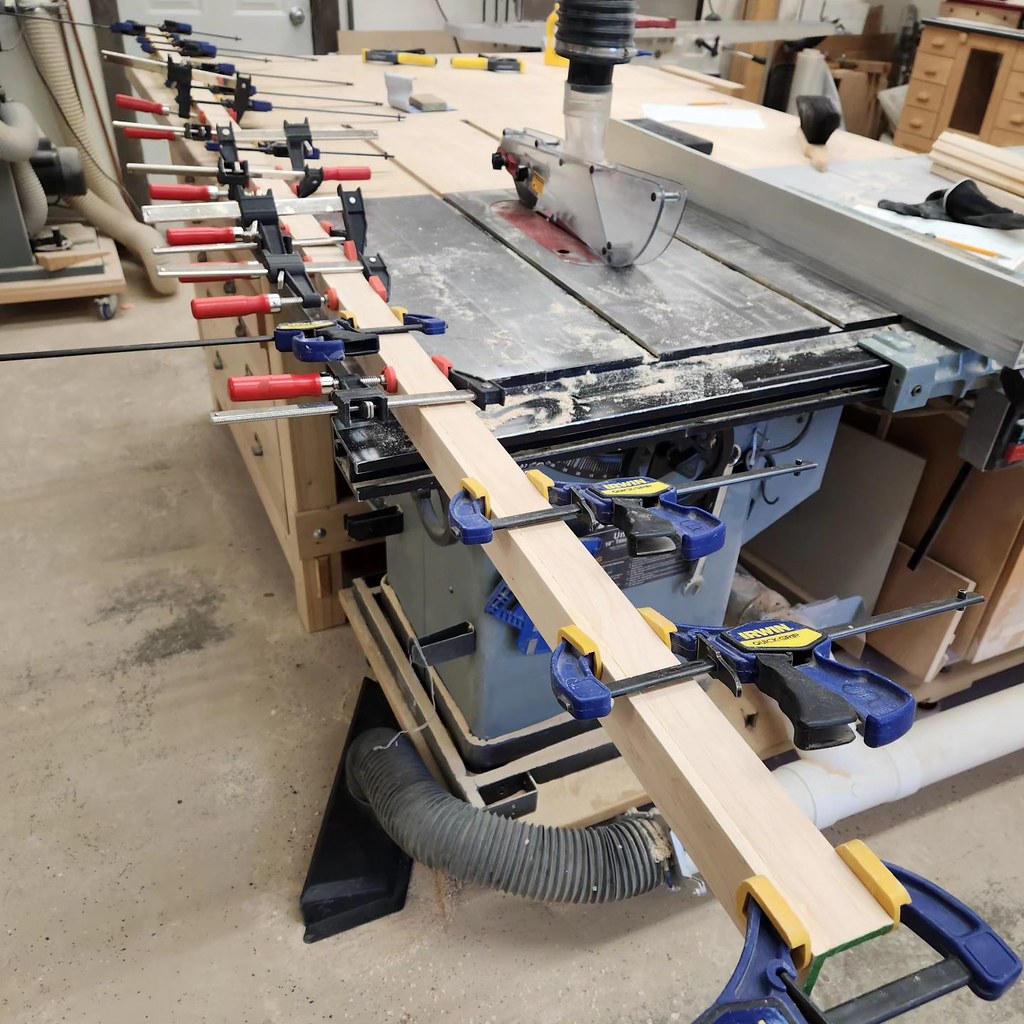 Custom molding glueup. Some days I look at the clamp rack… Flickr