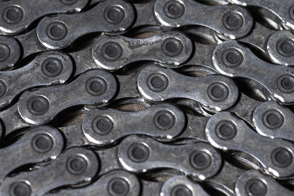 Detailed Closeup View of Used Greasy Oiled Bicycle Chain A… Flickr