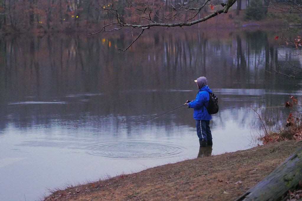 Fishing, Winter Pond, Winchester 2023 December 29 Flickr