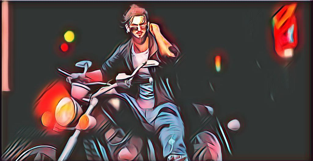 " Late night. Blurry lights. Deep mind." Artistic version Maka