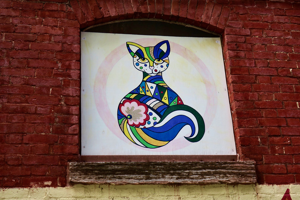 Happy Cat, Lebanon, PA Street art of a happy and colorful … Flickr