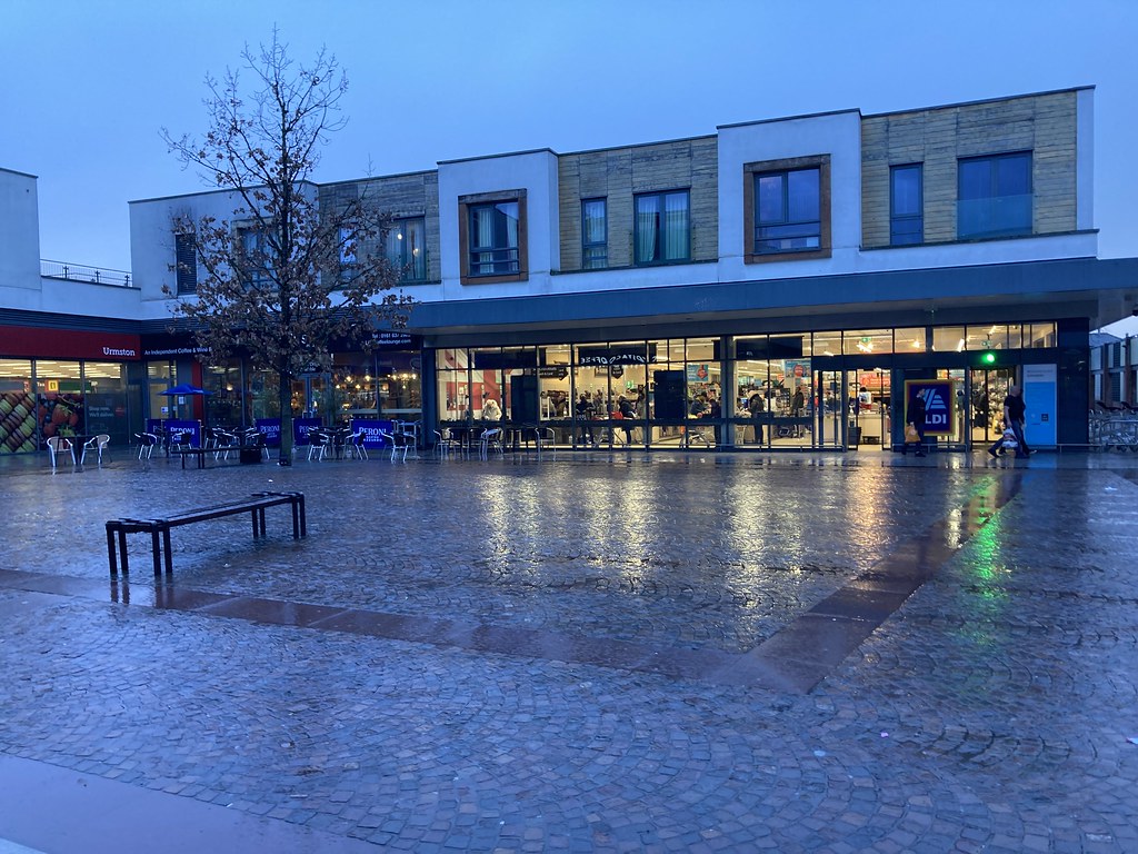 Eden Square, Urmston cold, wet & windy night Anthony Shaw Flickr
