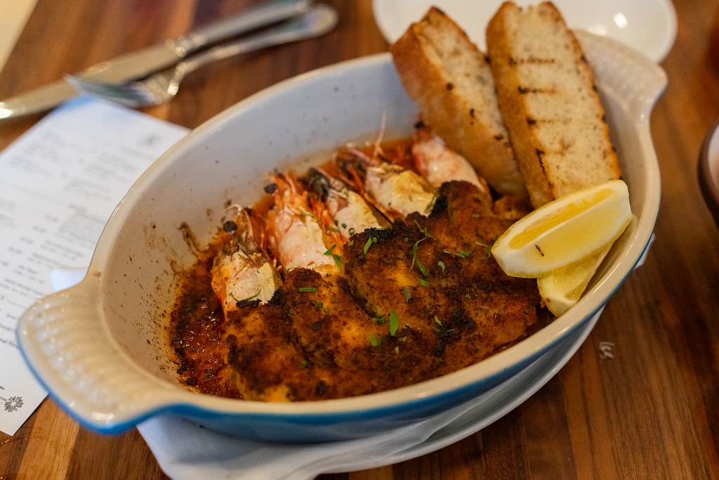 Prawns de Jonghe garlic butter sherry breadcrumbs Nicholas Gang