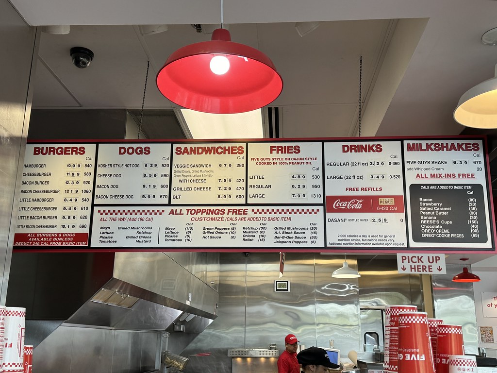 Menu Five Guys, Petaluma, California Sarah Stierch Flickr