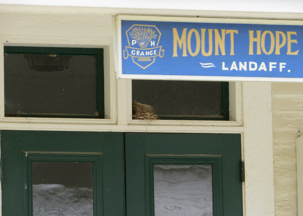 Town Hall in Landaff, NH A bird's nest built atop the door… Flickr