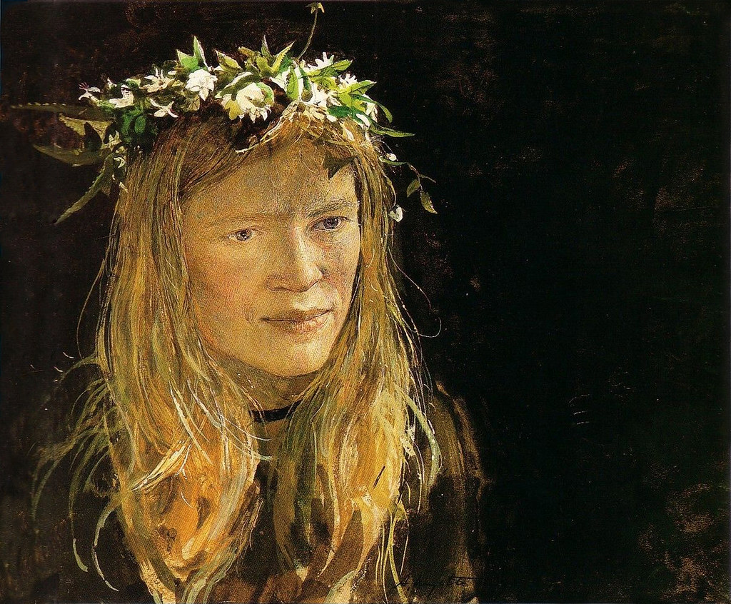 Andrew Wyeth 'Crown of Flowers' 1973 tempera, drybrush o… Flickr