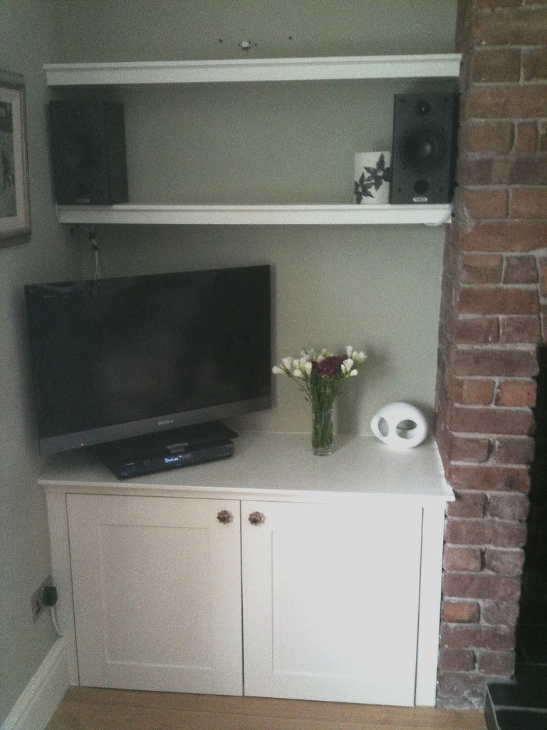 Fireplace/chimney breast cupboards with shelves above Flickr