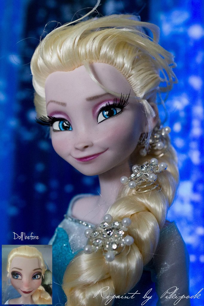 Elsa Frozen la reine des neiges repaint ooak limited edition one of a